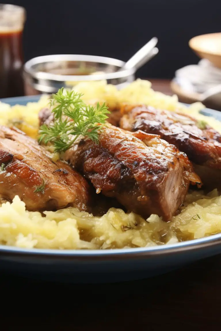 Traditional German Pork Ribs and Sauerkraut Hungarian Chef
