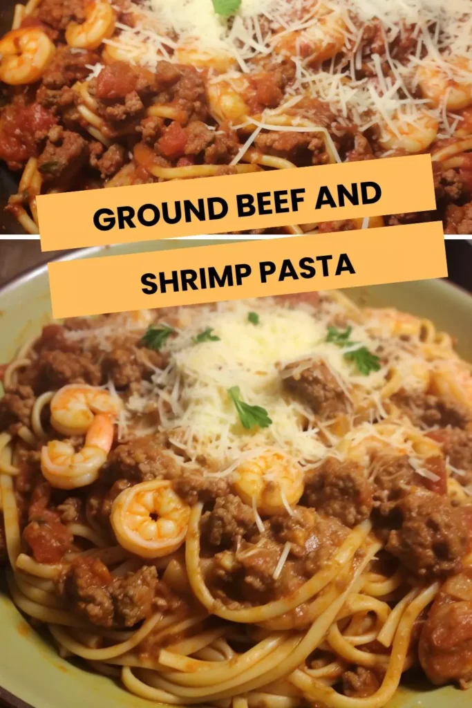 ground beef and shrimp pasta