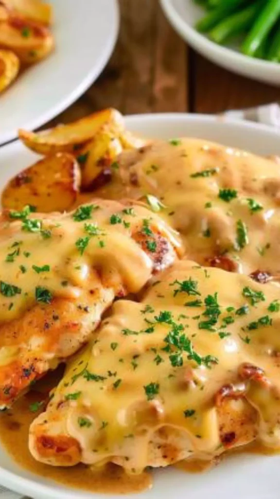 Easy Texas roadhouse smothered chicken with jack cheese recipe
