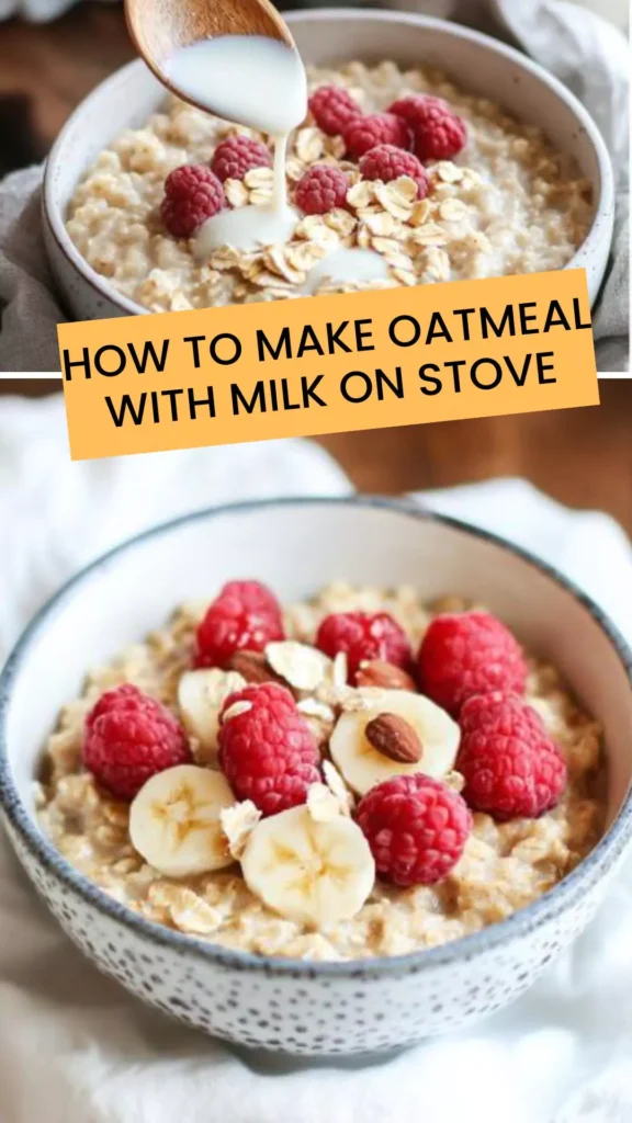 Best oatmeal with milk on stove
