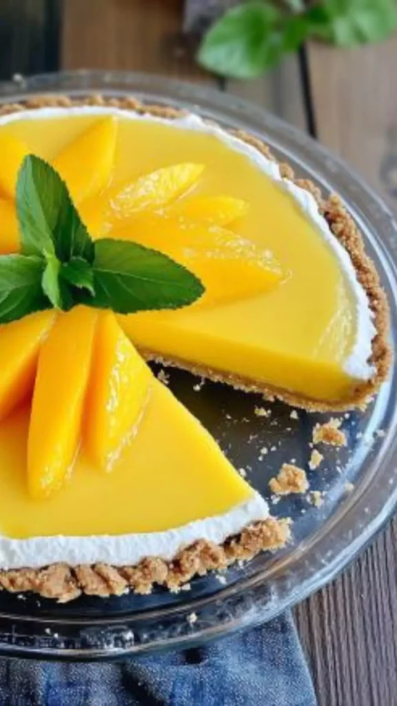 Easy No bake summer mango pie
