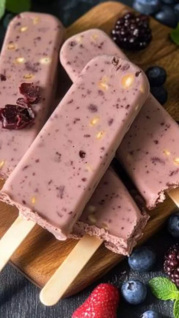 Paletas de yogurt griego
