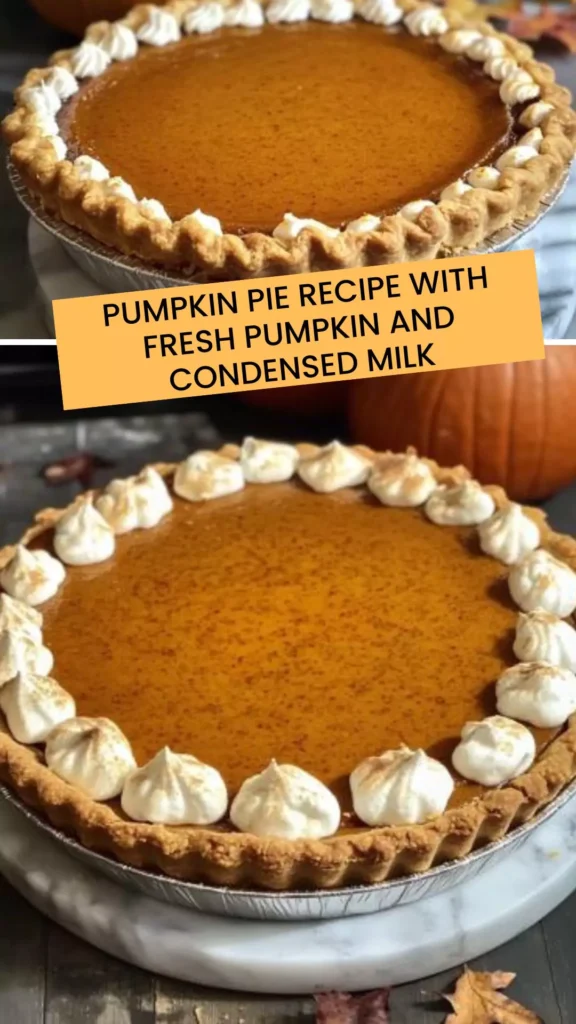 Best Pumpkin pie recipe with fresh pumpkin and condensed milk
