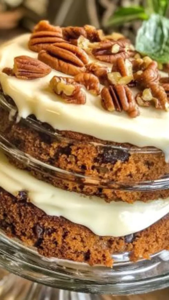 Easy Carrot cake with pecans or walnuts