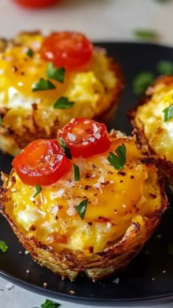 Easy Scrambled Egg Hash Brown Cups
