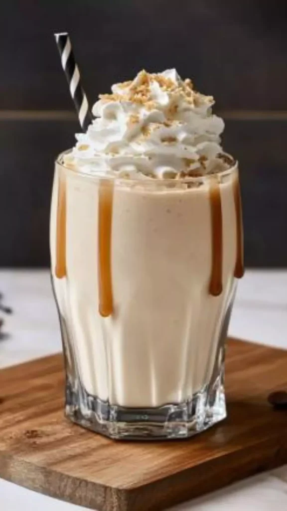 Salted caramel milkshake without ice cream
