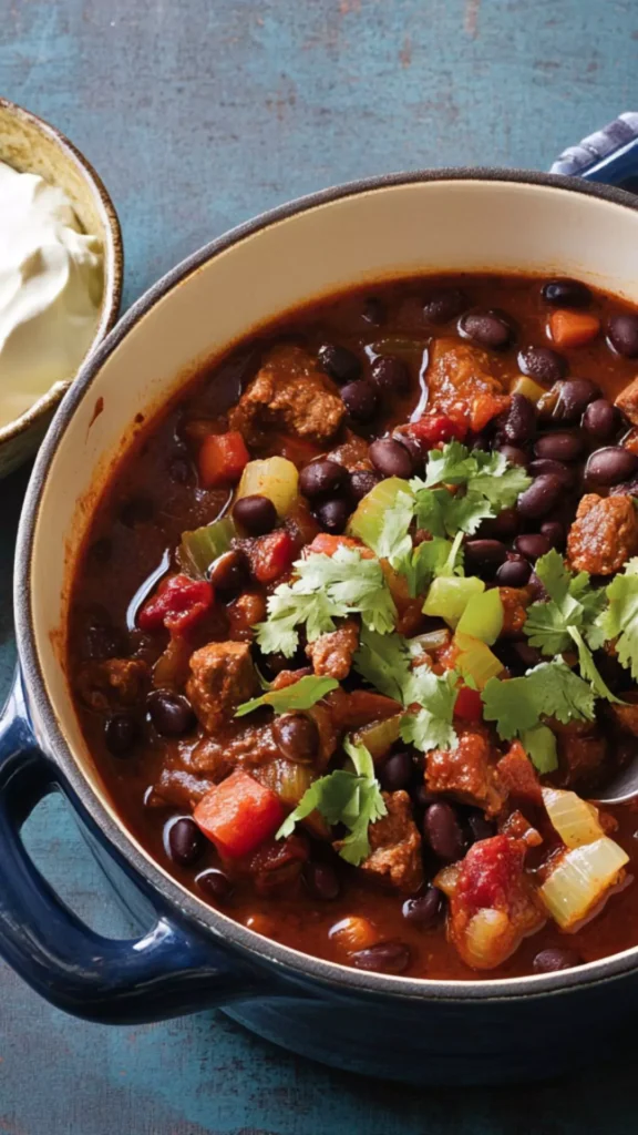 Easy Bobby Flay Lamb Black Bean Chili Recipe
