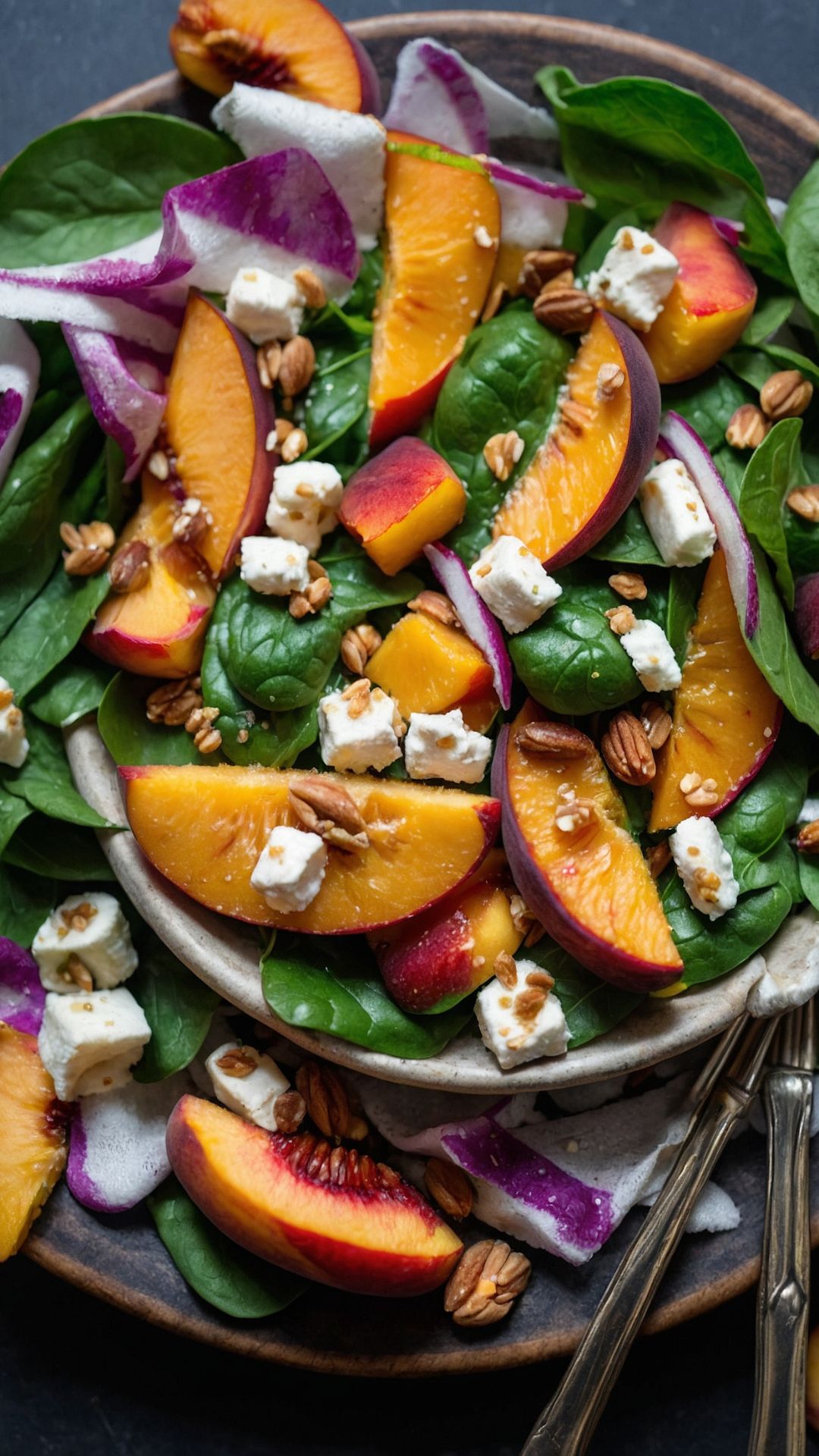 Summer Peach Spinach Salad copycat Recipe Summer Peach Spinach Salad copycat Recipe