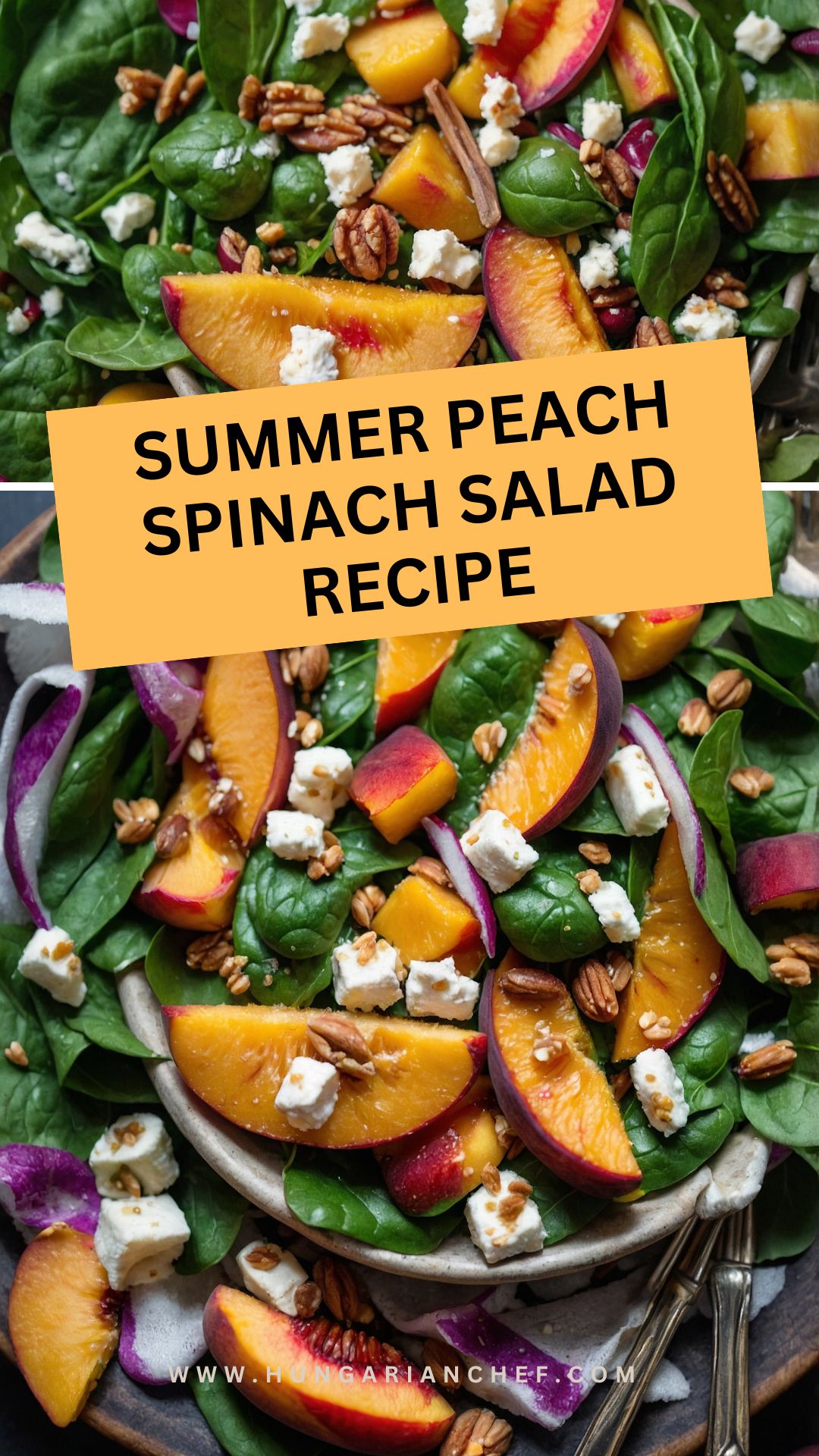 Summer Peach Spinach Salad Recipe Summer Peach Spinach Salad Recipe