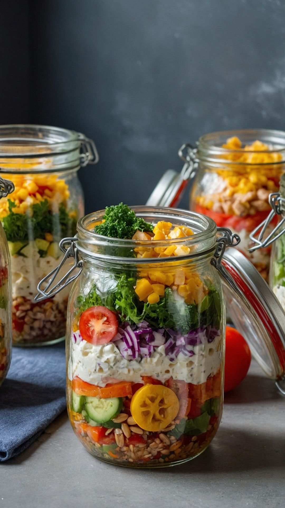 High Protein Salads in Mason Jars copycat recipe High Protein Salads in Mason Jars copycat recipe