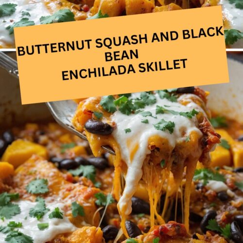 butternut squash and black bean enchilada skillet