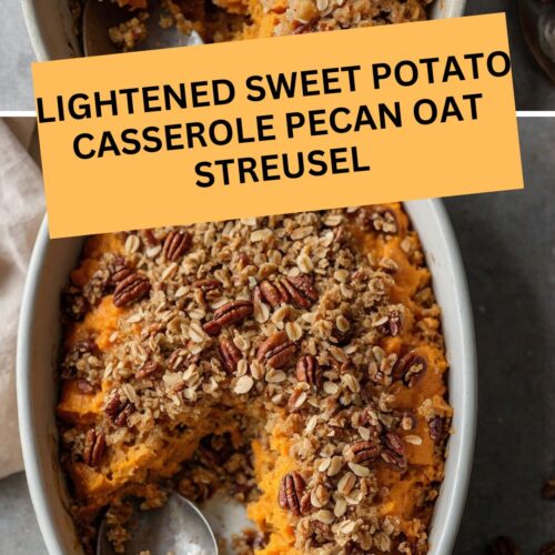 lightened sweet potato casserole pecan oat streusel