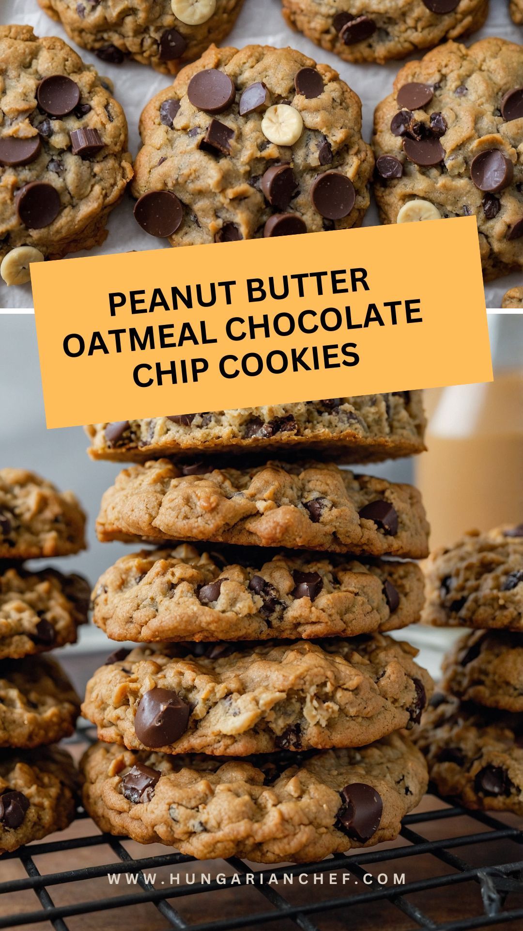 Peanut Butter Oatmeal Chocolate Chip Cookies