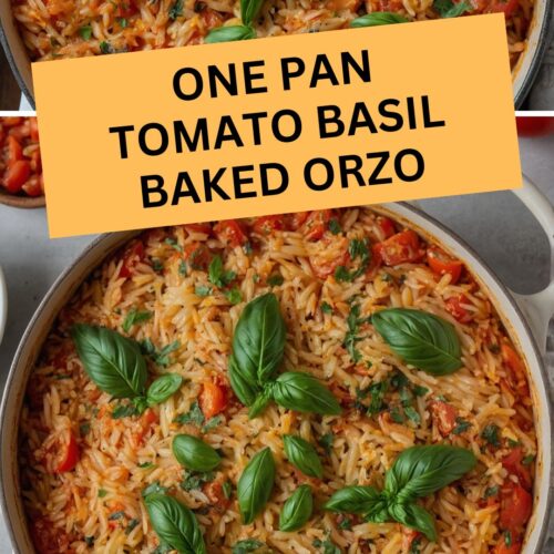 one pan tomato basil baked orzo