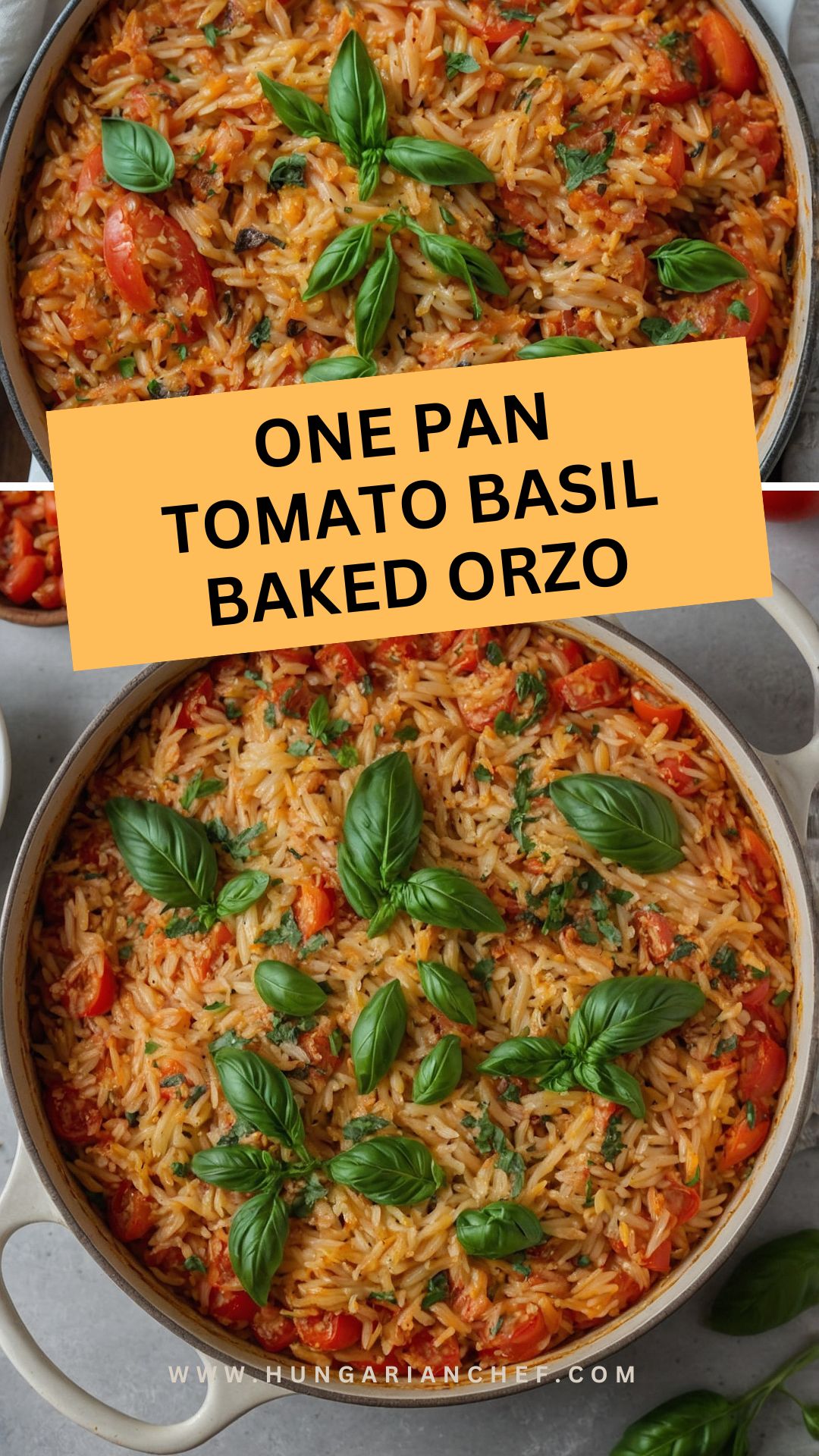 one pan tomato basil baked orzo