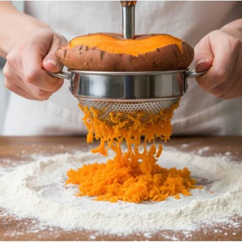 Step 3: Ricing the Sweet Potatoes