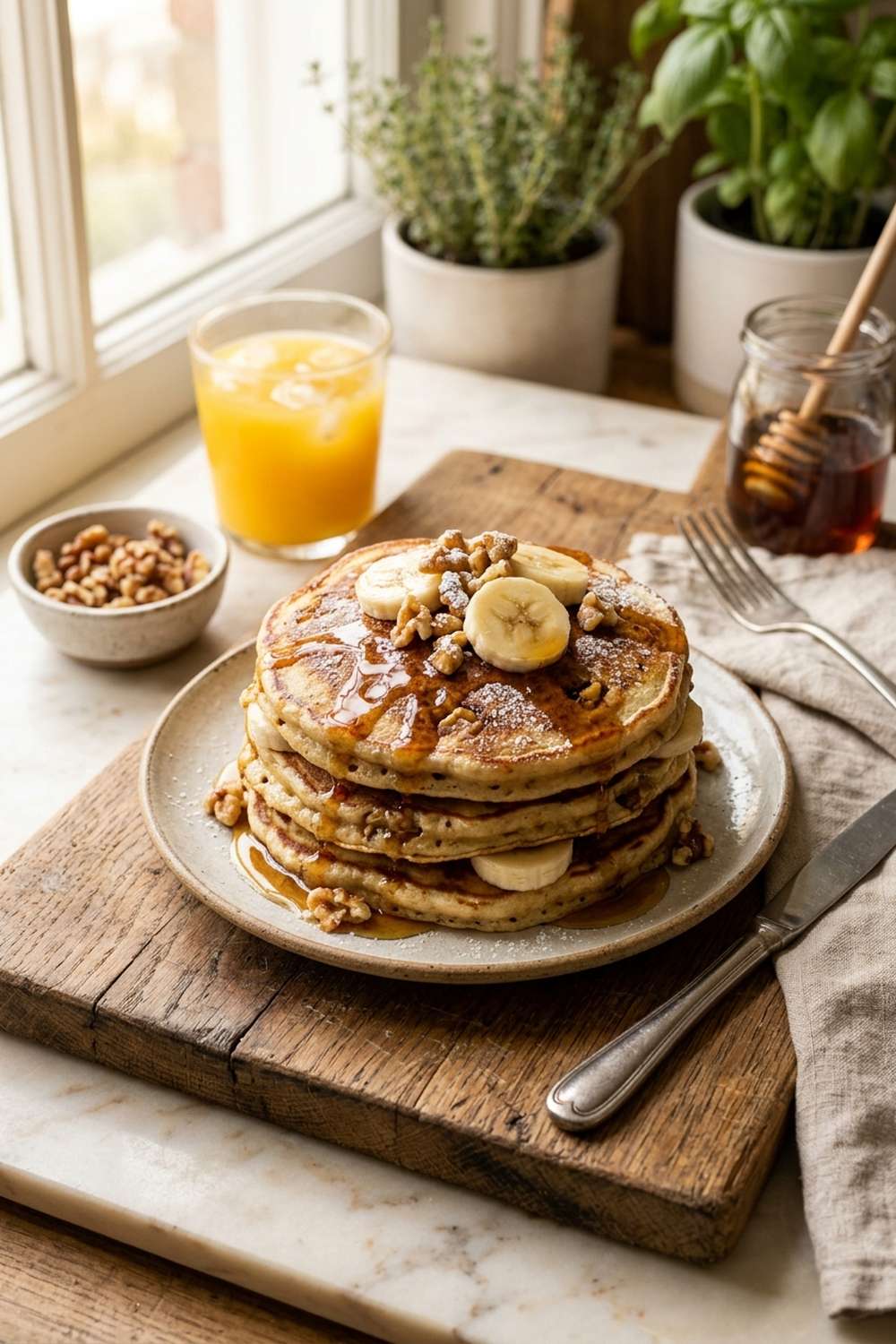 banana walnut pancakes recipe